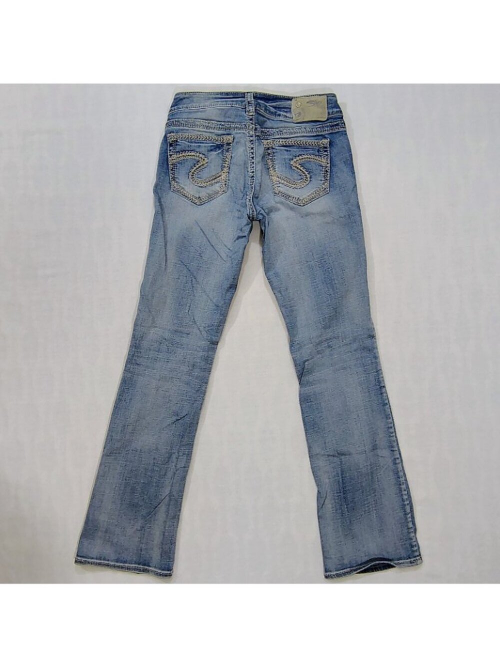 Silver Jeans Suki Womens W28 L31 Western Slim Boot Pants Light Wash Denim Blue - Picture 2 of 16